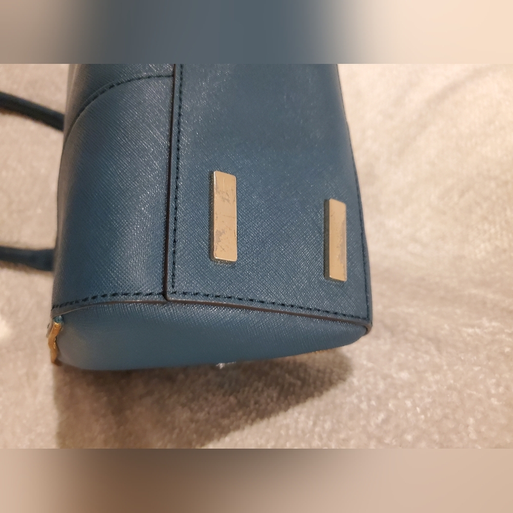 Rebecca Minkoff Amorous Satchel 2-way Teal Handbag - Picture 3 of 12